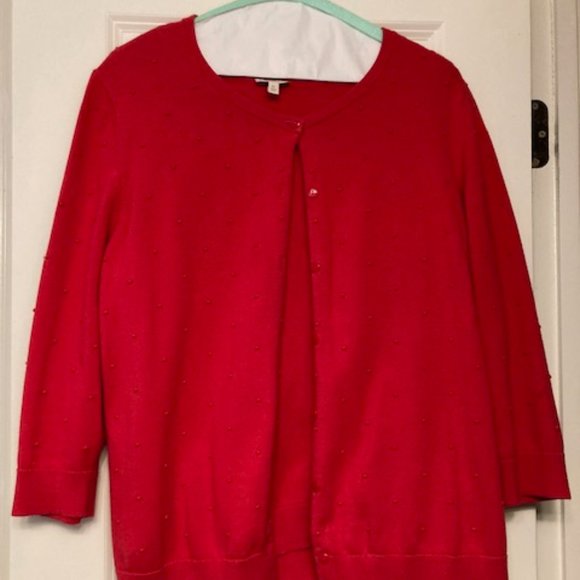 Talbots Red Classic Cardigan and Shell - XL - Worn 2-3 times & perfect condition - Picture 1 of 2